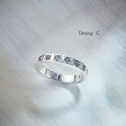 選べる天然石 ハーフエタニティのシルバーリング (Silver950/天然石/指輪) ラッピング無料 8枚目の画像