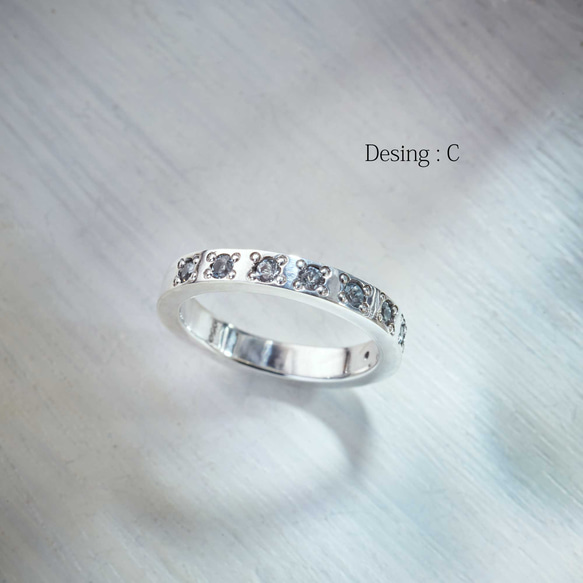 選べる天然石 ハーフエタニティのシルバーリング (Silver950/天然石/指輪) ラッピング無料 8枚目の画像