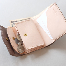 plain wallet (darkgray,brown)/オイルレザーとヌメ革のシンプルなお財布 12枚目の画像