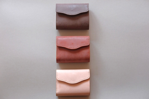 plain wallet (darkgray,brown)/オイルレザーとヌメ革のシンプルなお財布 15枚目の画像