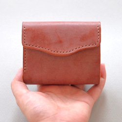 plain wallet (darkgray,brown)/オイルレザーとヌメ革のシンプルなお財布 5枚目の画像