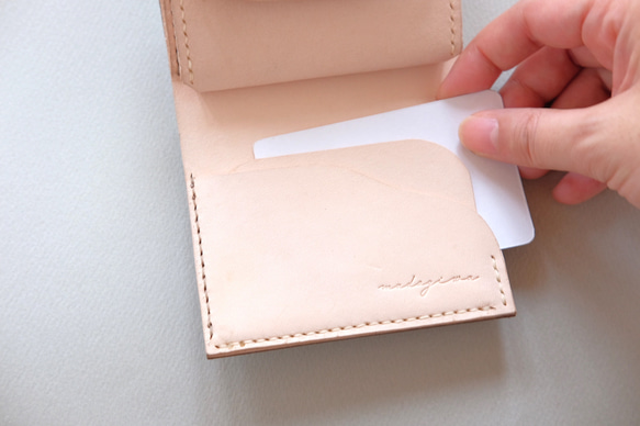 plain wallet (darkgray,brown)/オイルレザーとヌメ革のシンプルなお財布 13枚目の画像