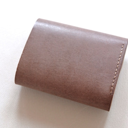 plain wallet (darkgray,brown)/オイルレザーとヌメ革のシンプルなお財布 7枚目の画像