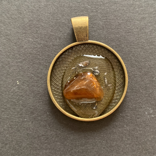 106.隕石イミラックと天然石タイガーアイのネックレス ペンダント  