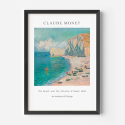 クロード モネ、風景画ポスター、『エトルタ：ビーチとアモンの断崖』、シンプルスタイル、贈り物にも【M-0155】 2枚目の画像
