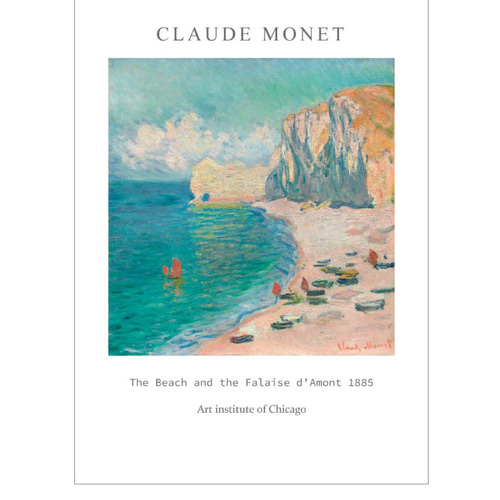 クロード・モネ、「荒天のエトルタ」、希少な画集より、新品高級額 クロード・モネ、「荒天のエトルタ」、希少な画集より、新品高級額