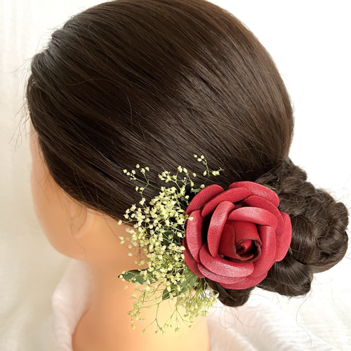 レザーで作った”薔薇の髪飾り”MK-012 ヘッドドレス