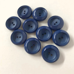 レトロ サークル 円形 ボタン ブルー 15mm 10個セット at-288 2枚目の画像