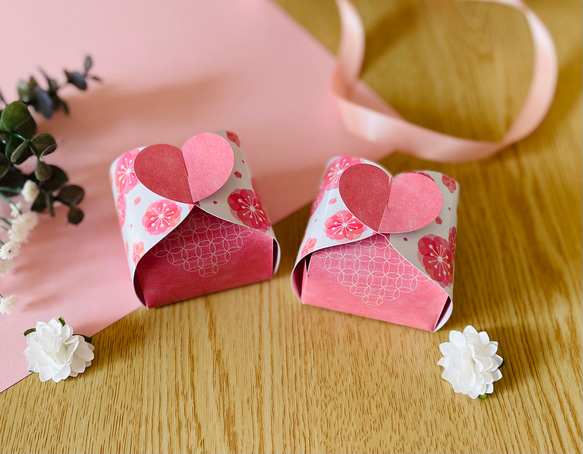 梅の花のプチギフトボックス〈3枚入〉ラッピング 箱 プチギフト