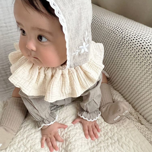 ruffled collar bib 】ビブ スタイ フリルスタイ つけ襟