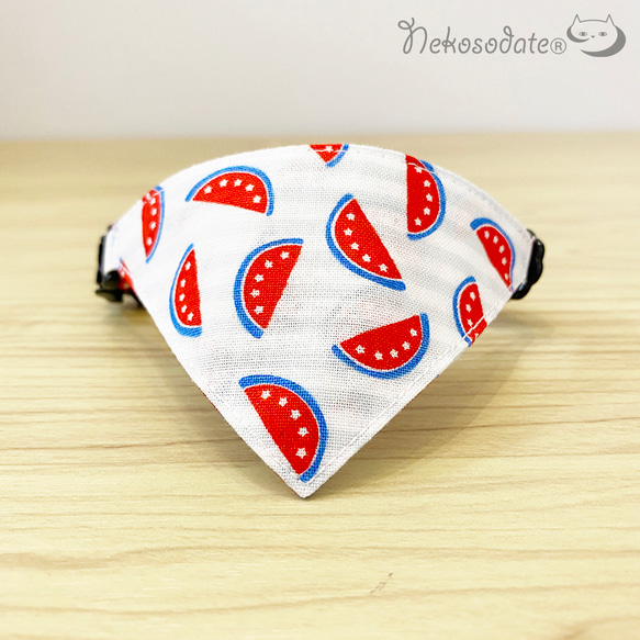 猫ちゃんに優しい首輪☆スイカホワイト 猫ちゃんに優しい首輪☆スイカ