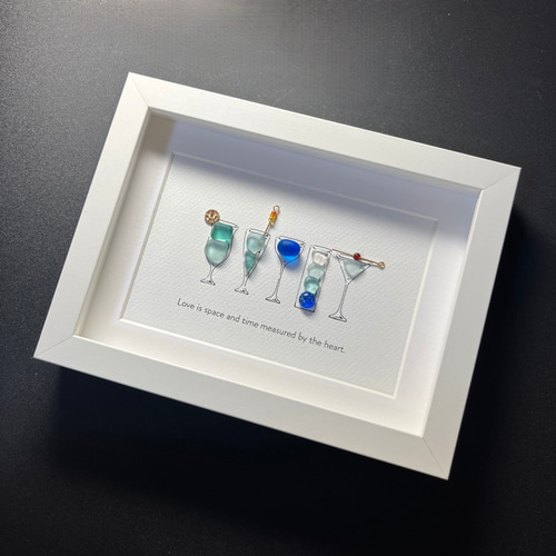 シーグラスアート「カクテル ～深海・芯～」 その他アート ゆきみ工房