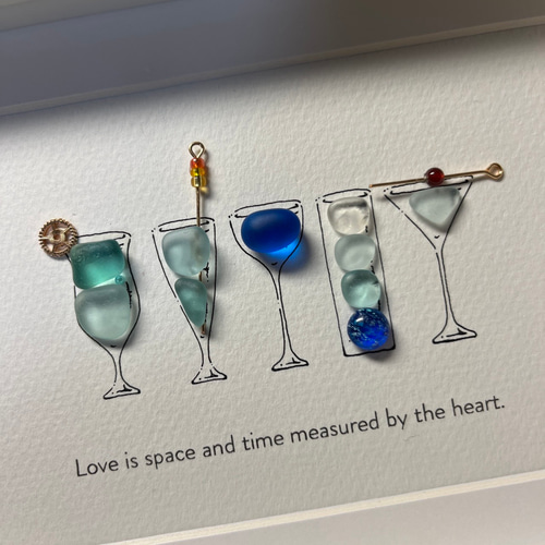 シーグラスアート「カクテル ～深海・芯～」 その他アート ゆきみ工房