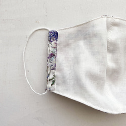 ★數量有限★ Liberty Plant 白色花卉圖案 100% 棉紗布成人 3D 生態布口罩 第4張的照片