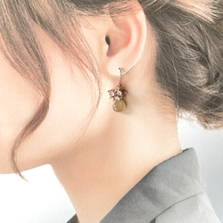 「王妃の耳飾り」宝石質AAAルチルクオーツ　ピアス/イヤリング 8枚目の画像