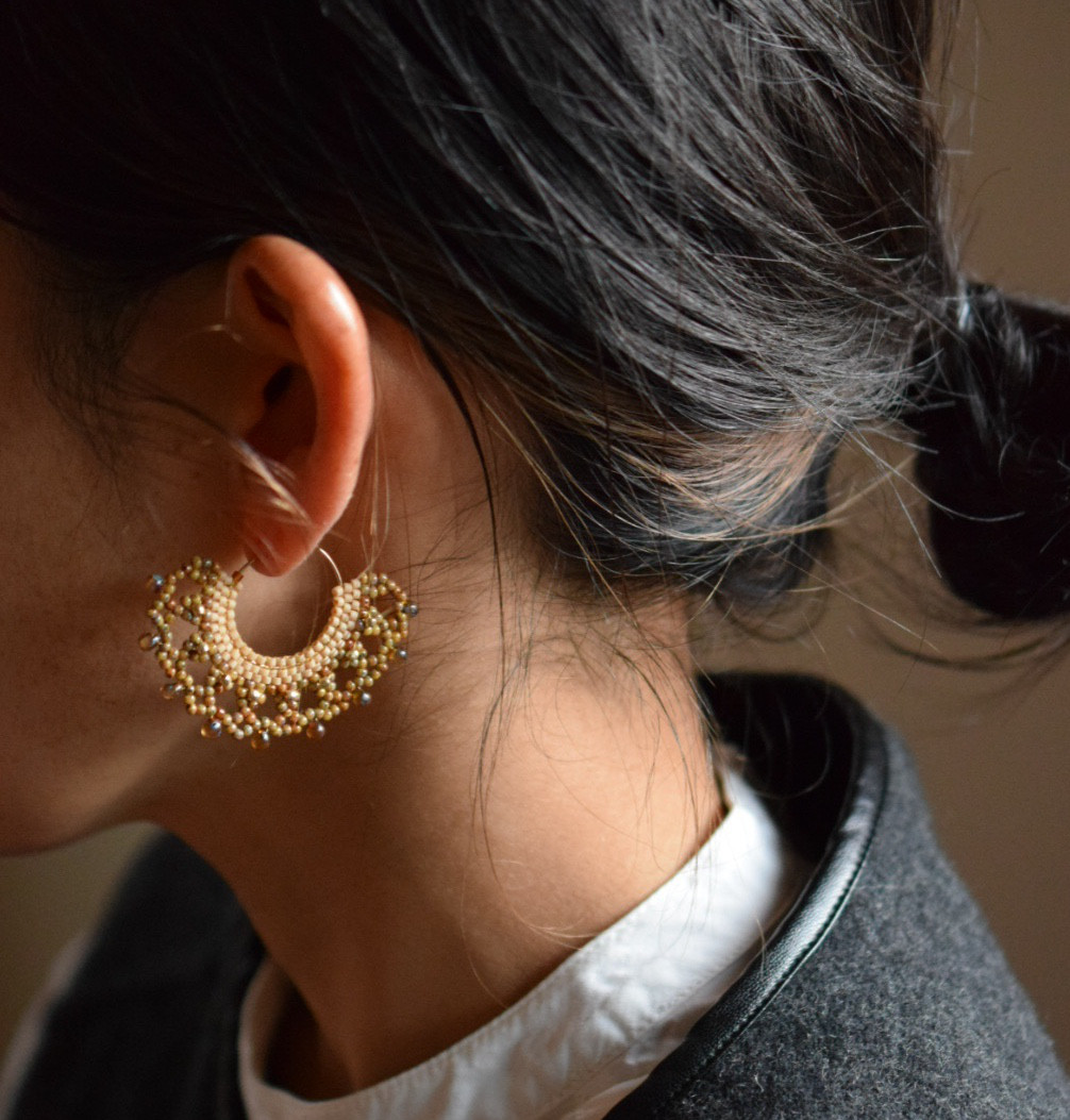 【14kgf】lace アースカラー/ ベージュ 大人カジュアル お洒落 モダン グラデーション