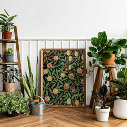 フランス　フラワー　版画　アクリル画　水彩画 　赤　オレンジ　ブラウン　茶色　花 額装花の絵 フランス フラワー フラワーアレンジ 版画 アクリル画