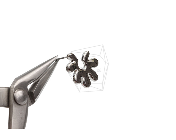 ERG-2186-R【2個入り】フラワーピアス,Flower Post Earring/15.4mm X 18.4mm 4枚目の画像