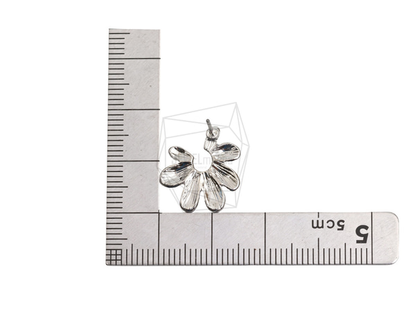 ERG-2186-R【2個入り】フラワーピアス,Flower Post Earring/15.4mm X 18.4mm 5枚目の画像