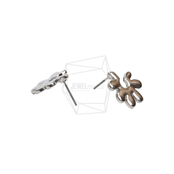 ERG-2186-R【2個入り】フラワーピアス,Flower Post Earring/15.4mm X 18.4mm 3枚目の画像