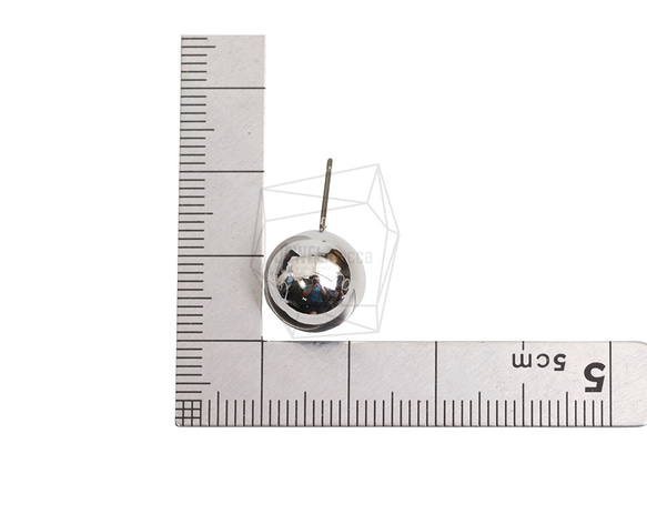 ERG-2190-R【2件】圓珠耳釘/12mm X 12mm 第5張的照片