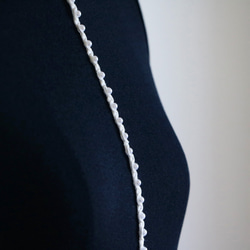 【有特殊感覺的優雅連衣裙！ ] 珍珠刀片優雅對接裙 [海軍藍] 第11張的照片
