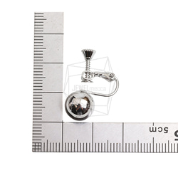 ERG-2195-R【2件】球耳環/螺絲彈簧/球無穿孔螺絲Bac 第5張的照片