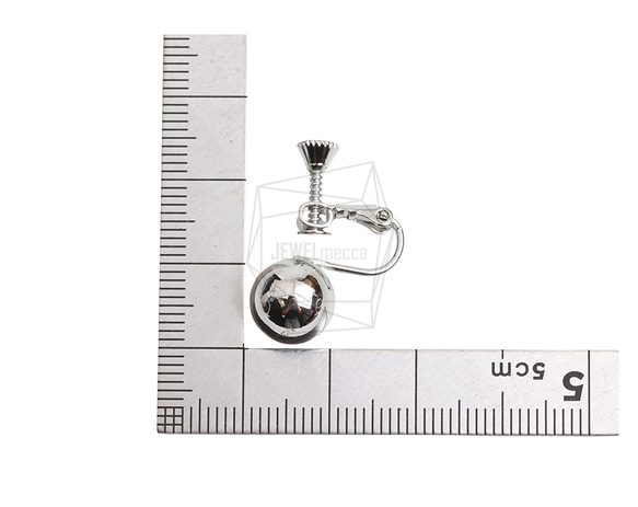 ERG-2195-R【2件】球耳環/螺絲彈簧/球無穿孔螺絲Bac 第5張的照片