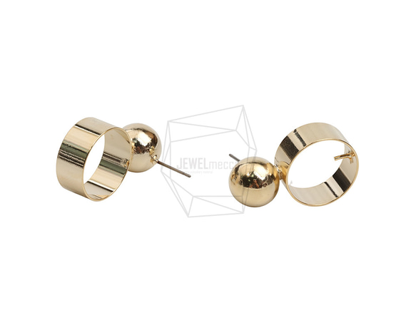 ERG-2197-G【2個入り】ボールラウンドピアス /Ball Round Post Earring 3枚目の画像