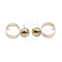 ERG-2197-G【2個入り】ボールラウンドピアス /Ball Round Post Earring 1枚目の画像