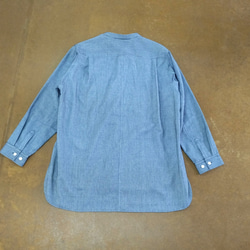 <OSOCU> Chita-momen band collar shirt ”Sashiko””　知多木綿　刺し子シャツ 2枚目の画像