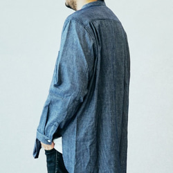 <OSOCU> Chita-momen band collar shirt ”Sashiko””　知多木綿　刺し子シャツ 6枚目の画像