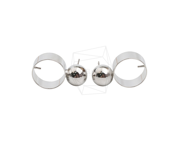 ERG-2197-R【2個入り】ボールラウンドピアス /Ball Round Post Earring 1枚目の画像