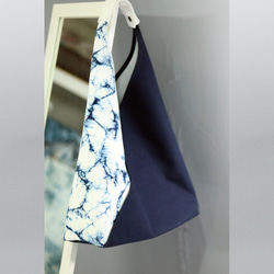 藍染數位印花山形包-大理石紋款 手提包 托特包 第1張的照片