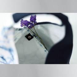藍染數位印花山形包-大理石紋款 手提包 托特包 第4張的照片