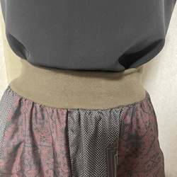 大島紬のリブフレアースカート　秋の暮 4枚目の画像