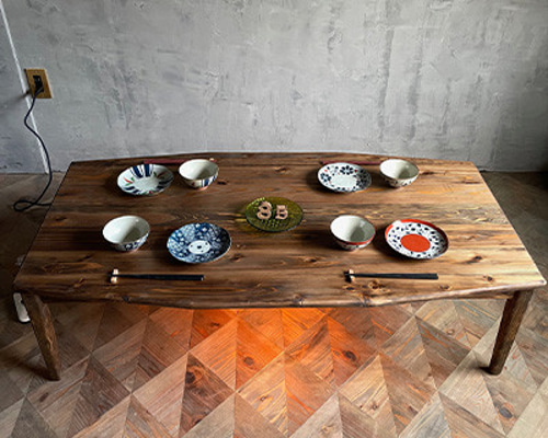 ニコこたつ】120×70cm/130×70cm 癒されるちゃぶ台 ローテーブル 無垢材