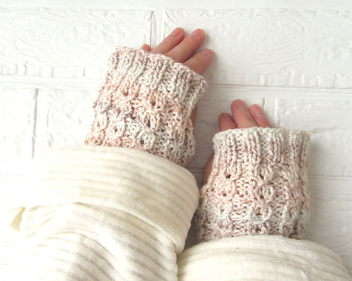 コットンの手編みアームカバー 手袋・ミトン 毛糸の雑貨屋 na.tu 通販