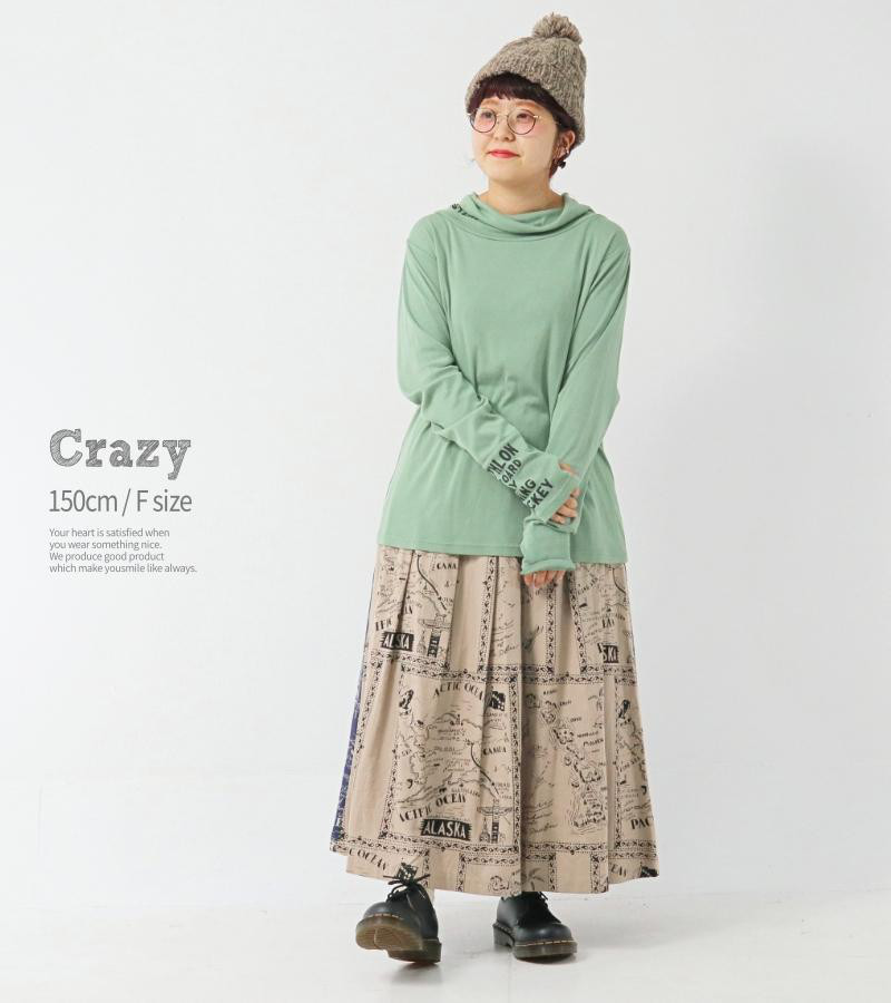 【秋物新作】ビエラ起毛地図柄PT/アンティーク柄PT タックスカート 22084205