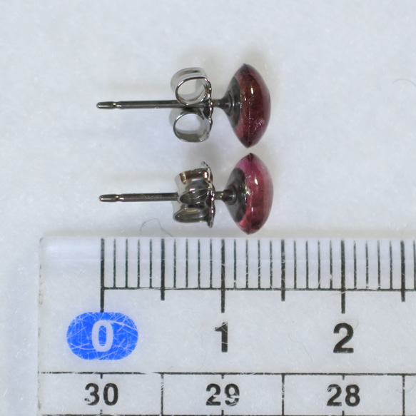 （1 件）粉色碧璽耳釘（7 x 5 毫米，鈦柱） 第5張的照片