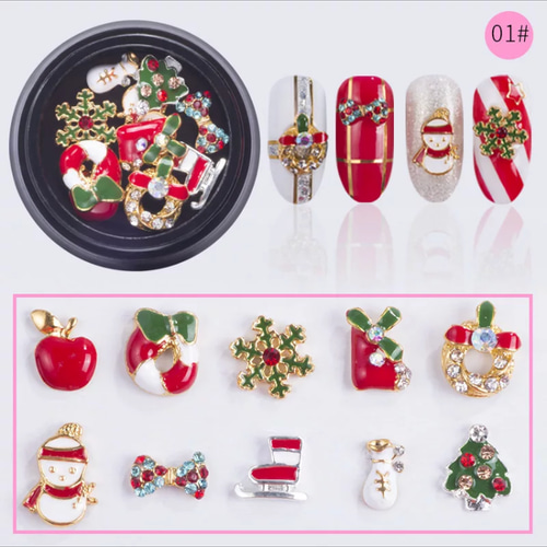 Amazon.co.jp: ネイルパーツ クリスマス パーツ 100pcs サンタ