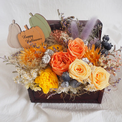 秋のハロウィンカラー ボックスアレンジ box arrangement 6枚目の画像