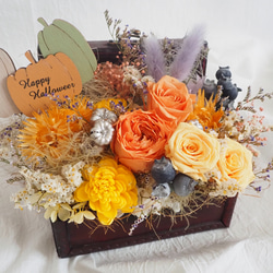 秋のハロウィンカラー ボックスアレンジ box arrangement 5枚目の画像