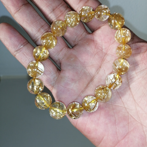 ゴールドタイチンルチルクォーツ（金針水晶）/約11mm/ad-01251