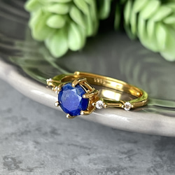 Silver925 Lapis Lazuli 6mm Round Ring GP 第3張的照片