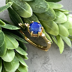 Silver925 Lapis Lazuli 6mm Round Ring GP 第5張的照片