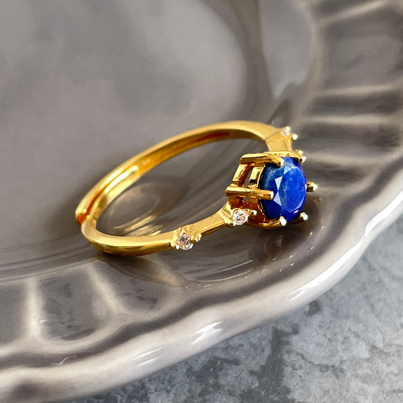 Silver925 Lapis Lazuli 6mm Round Ring GP 第8張的照片