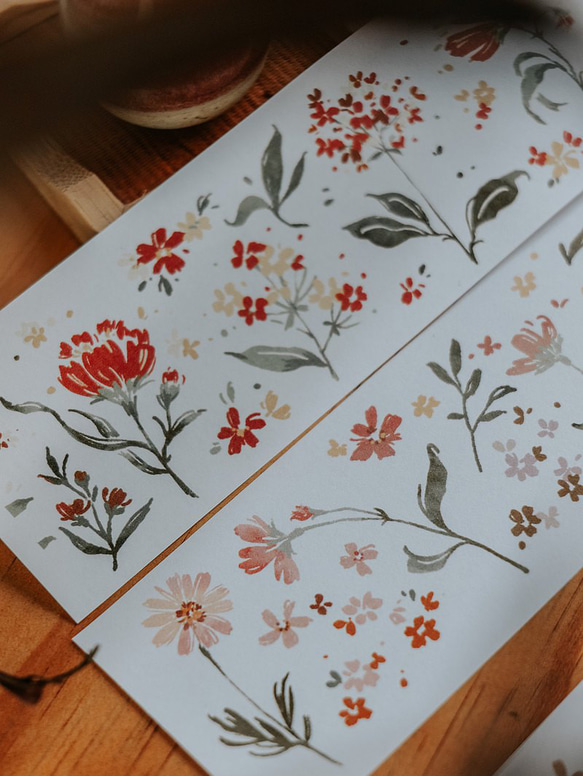 Meow Illustration 和紙 マスキングテープ 《Flower Field》 [MI010] 6枚目の画像