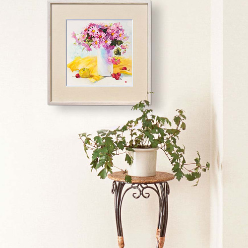 錦秋-2】水彩原画 一点物 額縁付き 豪華プレゼント付き 絵画 jacc_net