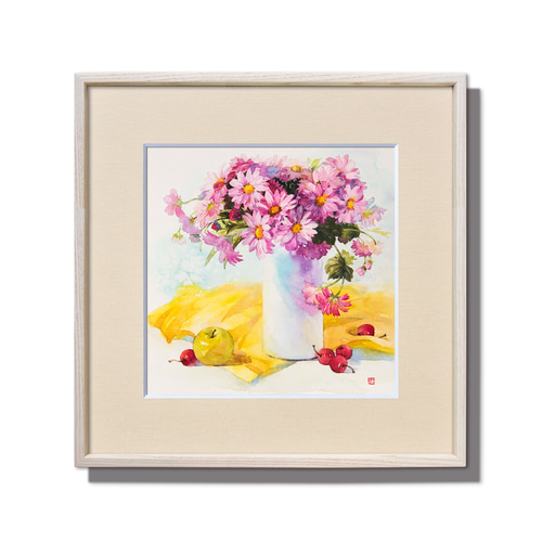 錦秋-2】水彩原画 一点物 額縁付き 豪華プレゼント付き 絵画 jacc_net